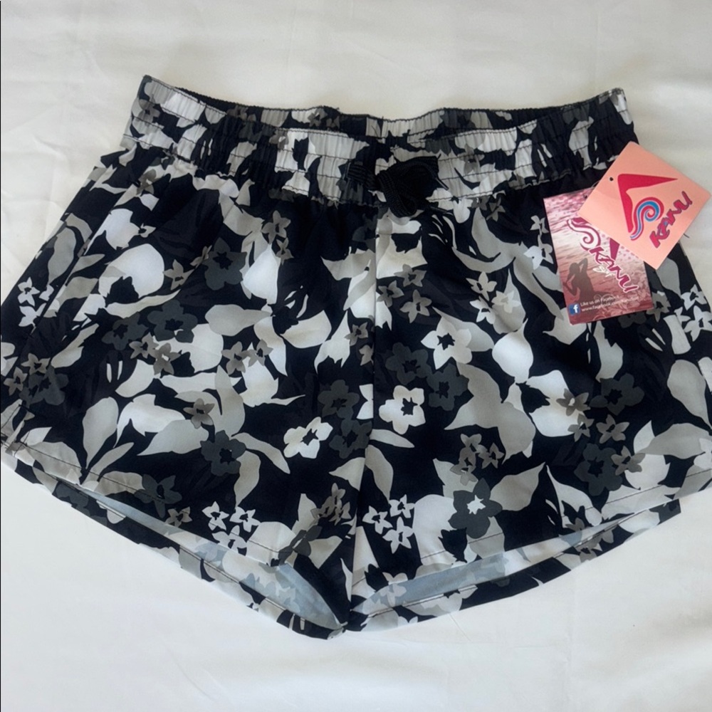 Roxy Athletic Shorts Black and White Tie-Dye